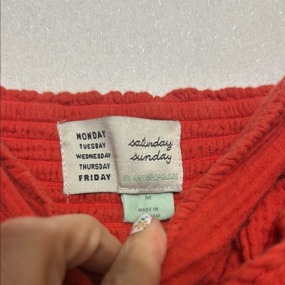 Anthropologie Red Jumpsuit with Spaghetti Straps and Bow Detail - Picture 2 of 3